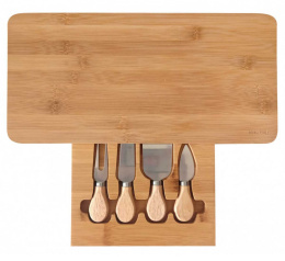 CHEESE CUTTING AND SERVING BOARD WITH KINGHOFF KH-1567 UTENSILS