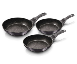 ZESTAW 3 PATELNI GRANITOWYCH BERLINGER HAUS ROSE GOLD LINE BH-6195