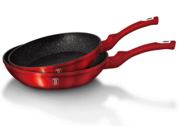 ZESTAW 2 PATELNI GRANITOWYCH BERLINGER HAUS RED METALLIC BH-1612