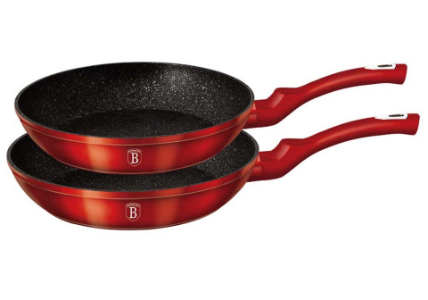 ZESTAW 2 PATELNI GRANITOWYCH BERLINGER HAUS RED METALLIC BH-1612