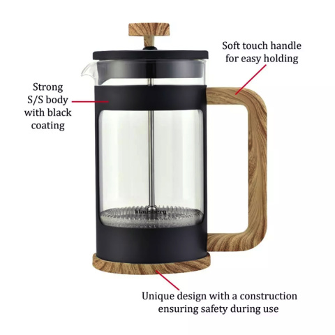 ZAPARZACZ TŁOKOWY DO KAWY/HERBATY Z DOCISKIEM 350ml KLAUSBERG KB-7679