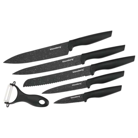 SET OF 5 KITCHEN MARBLED KNIVES WITH PEELER KLAUSBERG KB-7613