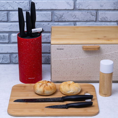 SET OF 5 KITCHEN MARBLED KNIVES WITH PEELER KLAUSBERG KB-7613