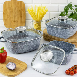 KINGHOFF GARNEK Z POWŁOKĄ MARMUROWĄ 28cm KH-3967