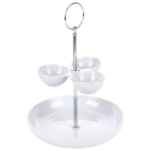 TWO-TIERED PORCELAIN CAKE STAND FOR 139378 SNACKS