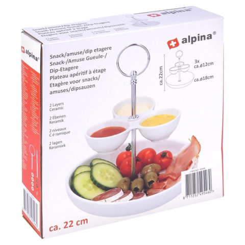 TWO-TIERED PORCELAIN CAKE STAND FOR 139378 SNACKS