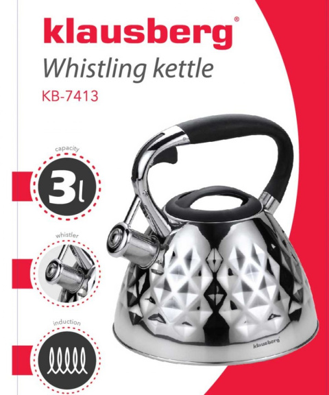 CZAJNIK Z GWIZDKIEM KLAUSBERG 3L KB-7413