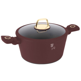 FLAT TITANIUM POT WITH LID 24cm BERLINGER HAUS BH-8041 LEONARDO