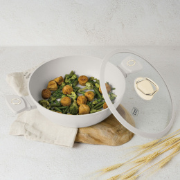 FLAT TITANIUM POT WITH LID 28cm BERLINGER HAUS BH-8068 SAHARA