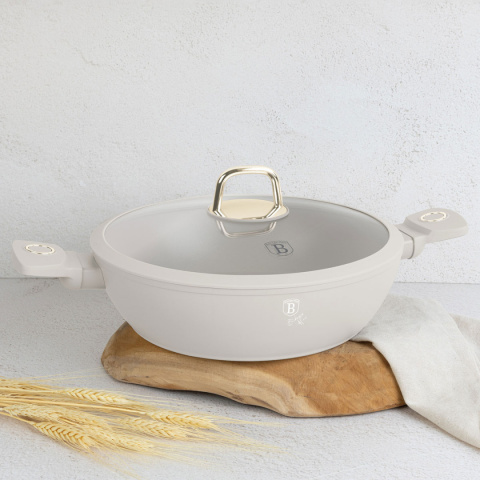 FLAT TITANIUM POT WITH LID 28cm BERLINGER HAUS BH-8068 SAHARA