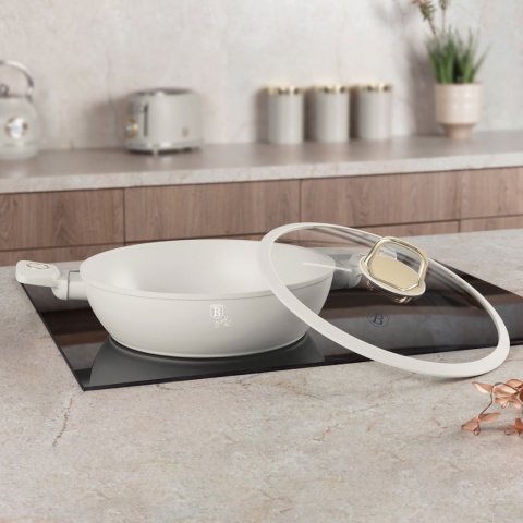 FLAT TITANIUM POT WITH LID 28cm BERLINGER HAUS BH-8068 SAHARA