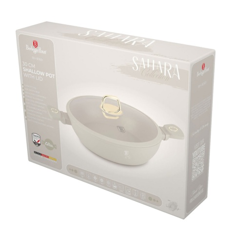 FLAT TITANIUM POT WITH LID 30cm BERLINGER HAUS BH-8069 SAHARA