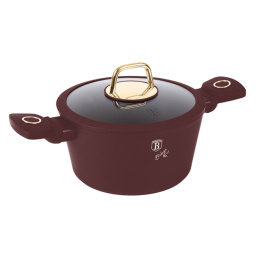 FLAT TITANIUM POT WITH LID 20cm BERLINGER HAUS BH-8040 LEONARDO