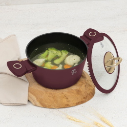 FLAT TITANIUM POT WITH LID 20cm BERLINGER HAUS BH-8040 LEONARDO