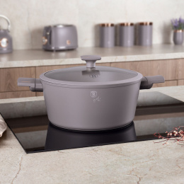 TITANIUM POT WITH LID 28cm BERLINGER HAUS BH-8102 TAUPE