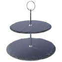 TWO-LEVEL STONE PATERA FOR CAKES SNACKS 139313