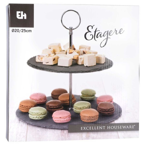 TWO-LEVEL STONE PATERA FOR CAKES SNACKS 139313