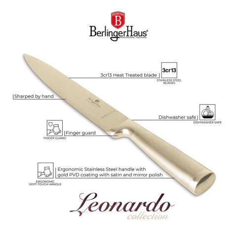STALOWY NÓŻ DO FILETOWANIA BERLINGER HAUS 22cm BH-2831 GOLD