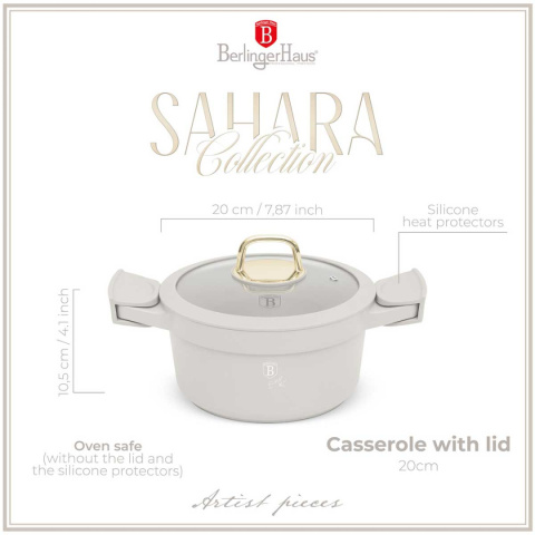 GARNEK TYTANOWY Z POKRYWĄ 20cm BERLINGER HAUS BH-7786 SAHARA