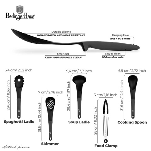 ZESTAW PRZYBORÓW KUCHENNYCH BERLINGER HAUS BH-6339 ANTRACITE