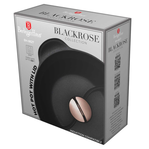 TITANIUM POT WITH LID 28cm BERLINGER HAUS BH-7787 BLACK ROSE