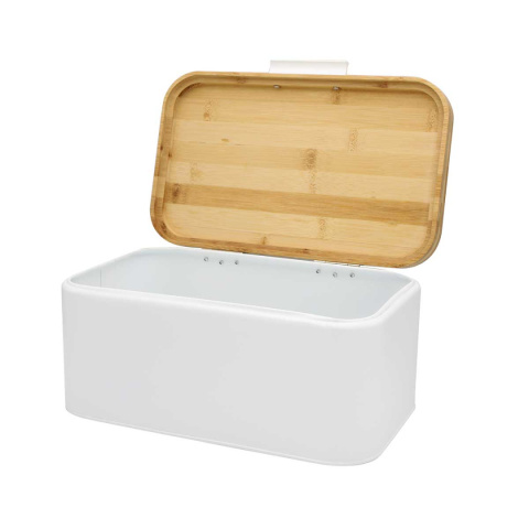 CHLEBAK STALOWY Z DREWNIANĄ POKRYWĄ 4260 BIAŁY