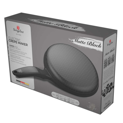 PATELNIA ELEKTRYCZNA DO NALEŚNIKÓW 20cm BERLINGER HAUS BH-9655 MATTE BLACK