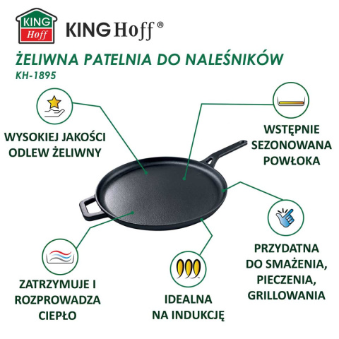 PATELNIA ŻELIWNA 29cm DO NALEŚNIKÓW PIZZY KINGHOFF KH-1895