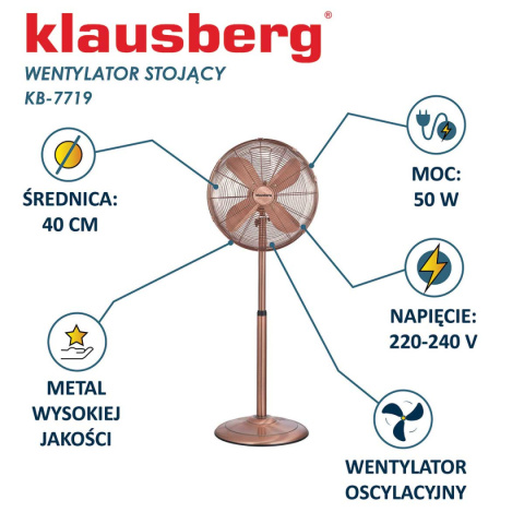 WENTYLATOR WIATRAK PODŁOGOWY KLAUSBERG KB-7719