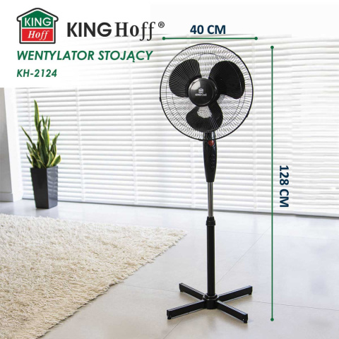 WENTYLATOR WIATRAK STOJĄCY PODŁOGOWY KINGCOOL KC-2124 czarny
