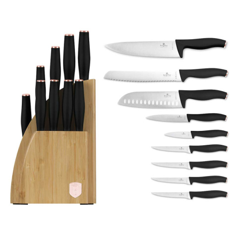 ZESTAW NOŻY BERLINGER HAUS BH-2760 BLACK ROSE W BLOKU BAMBUSOWYM