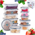 ZESTAW 12 POJEMNIKÓW NA ŻYWNOŚĆ Z POKRYWAMI I USZCZELKAMI 229158
