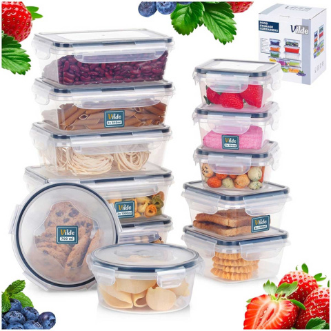 ZESTAW 12 POJEMNIKÓW NA ŻYWNOŚĆ Z POKRYWAMI I USZCZELKAMI 229158