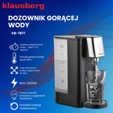 DYSPENSER DOZOWNIK GORĄCEJ WODY 2,5L KLAUSBERG KB-7877