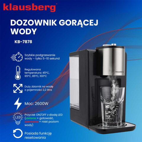 DYSPENSER DOZOWNIK GORĄCEJ WODY 2,2L KLAUSBERG KB-7878