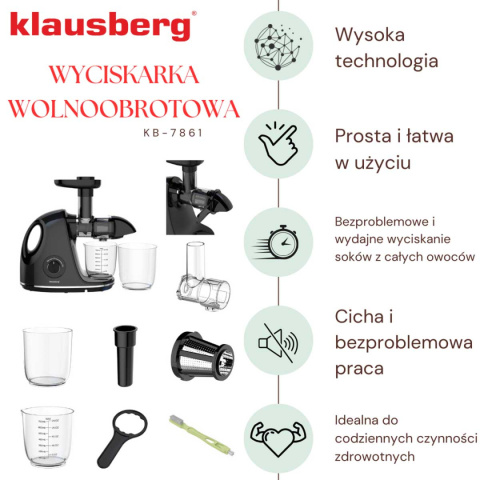 SOKOWIRÓWKA WYCISKARKA WOLNOOBROTOWA KLAUSBERG KB-7861