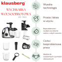 SOKOWIRÓWKA WYCISKARKA WOLNOOBROTOWA KLAUSBERG KB-7863