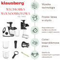 SOKOWIRÓWKA WYCISKARKA WOLNOOBROTOWA KLAUSBERG KB-7864