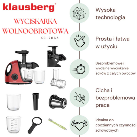 SOKOWIRÓWKA WYCISKARKA WOLNOOBROTOWA KLAUSBERG KB-7865
