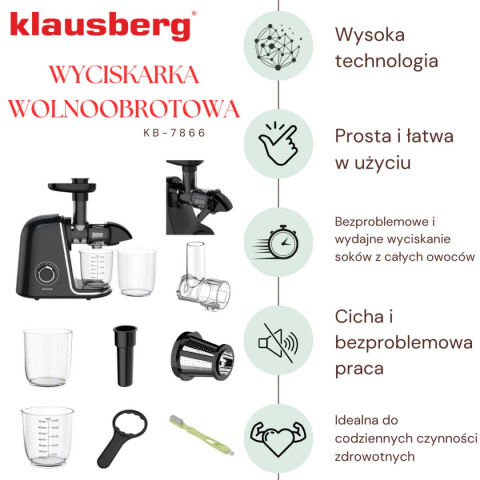 SOKOWIRÓWKA WYCISKARKA WOLNOOBROTOWA KLAUSBERG KB-7866