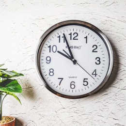 ZEGAR ŚCIENNY STALOWY 30cm MECHANIZM PŁYNĄCY KH-5025