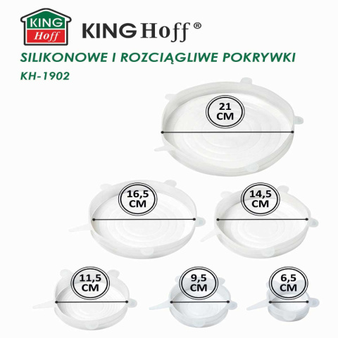 ZESTAW 6 szt. UNIWERSALNYCH POKRYWEK SILIKONOWYCH