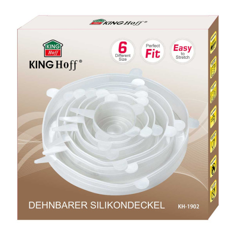 ZESTAW 6 szt. UNIWERSALNYCH POKRYWEK SILIKONOWYCH