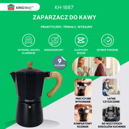 KAWIARKA ZAPARZACZ DO KAWY 450ml KINGHOFF KH-1887 INDUKCJA