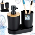 ZESTAW ŁAZIENKOWY DOZOWNIK MYDŁA I KUBEK 567019 czarny