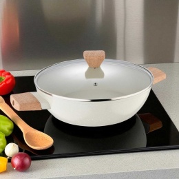 GARNEK MARMURKOWY 28cm Z POKRYWĄ BERGNER BG-34747 NATURALLY