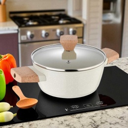 GARNEK MARMURKOWY 20cm Z POKRYWĄ BERGNER BG-34745 NATURALLY