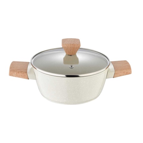 GARNEK MARMURKOWY 20cm Z POKRYWĄ BERGNER BG-34745 NATURALLY