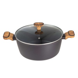 GARNEK MARMURKOWY 28cm Z POKRYWĄ BERGNER BG-56038 CHARCOAL