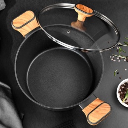 GARNEK MARMURKOWY 28cm Z POKRYWĄ BERGNER BG-56038 CHARCOAL